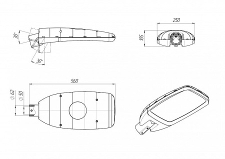 Консольный уличный светильник FLA 03-90-850-WL