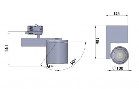 Трековый светильник Alert Led 3000К белый  (с блоком управления DALI)