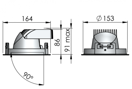 Встраиваемый светильник Lean DL Mini LED 33W 4000K (с блоком управления DALI)